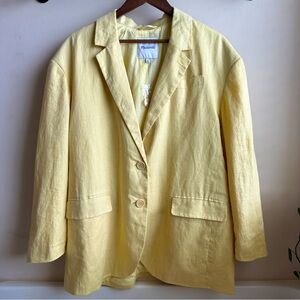 Madewell the Oversized Blazer in 100% Linen Yellow